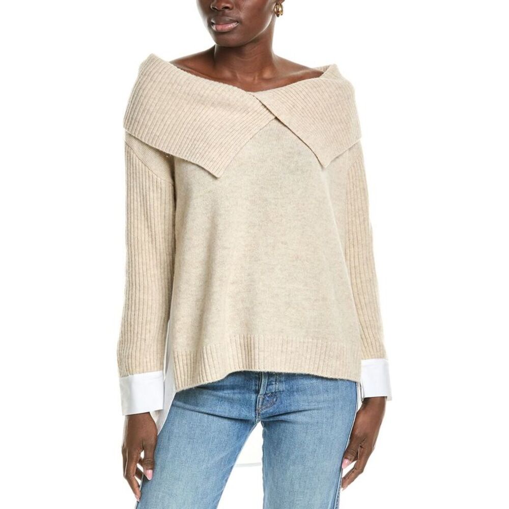 NAADAM Hybrid Off-The-Shoulder Wool & Cashmere-Blend Tunic